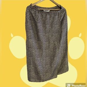 Melrose Floral Collectible Maxi Skirt 100% Silk stamp Two Buttons Vintage brown